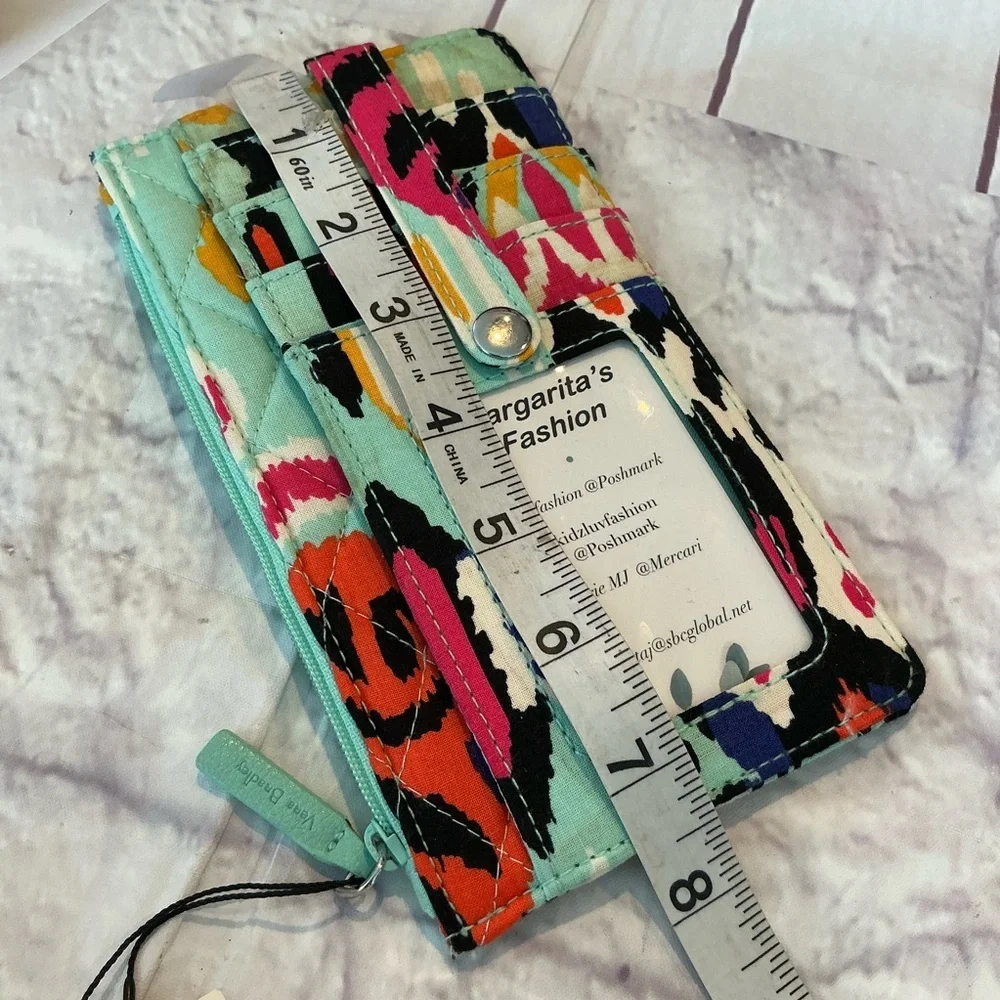 Vera Bradley's Campus Double Pueblo Pattern, Wallet, Mint Green, NWT - Picture 7 of 8